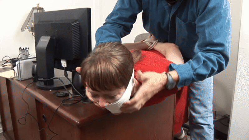 www.oldschoolbondage.com - 2502CLARETeacher grabbed and gagged in her office thumbnail